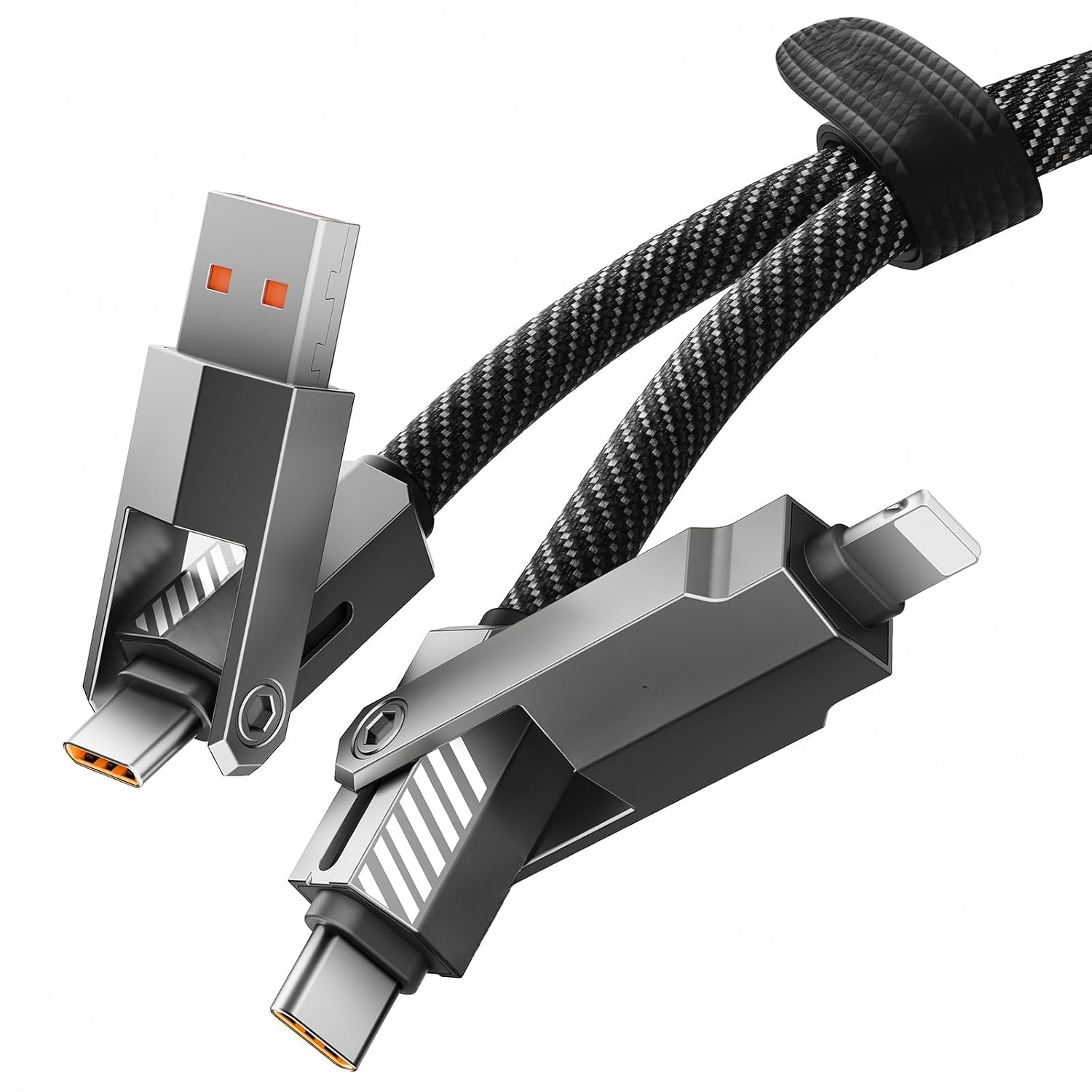 Grey 4 In 1 Braided Fast Charg