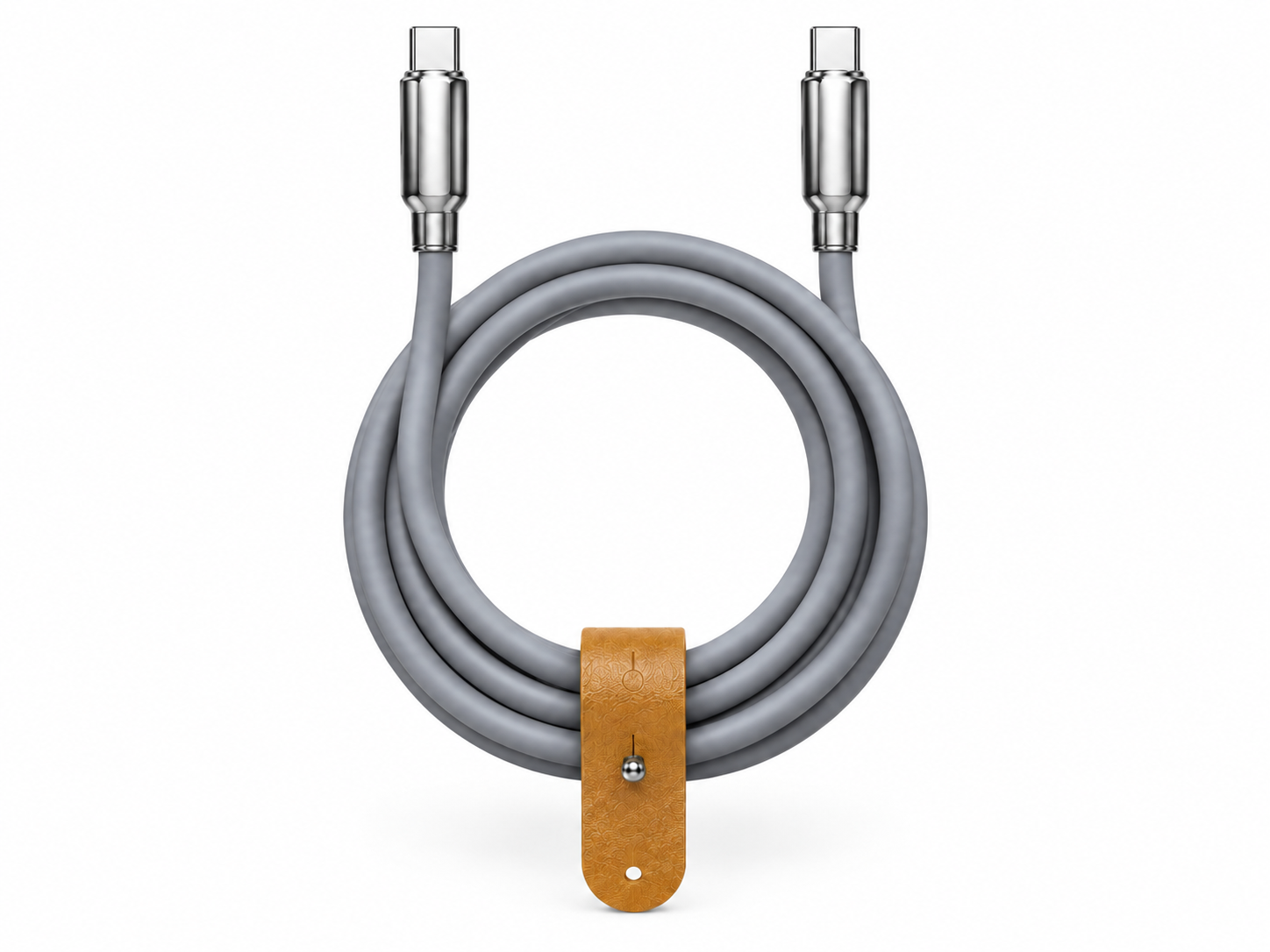 Grey Silicone USB-C to USB-C F